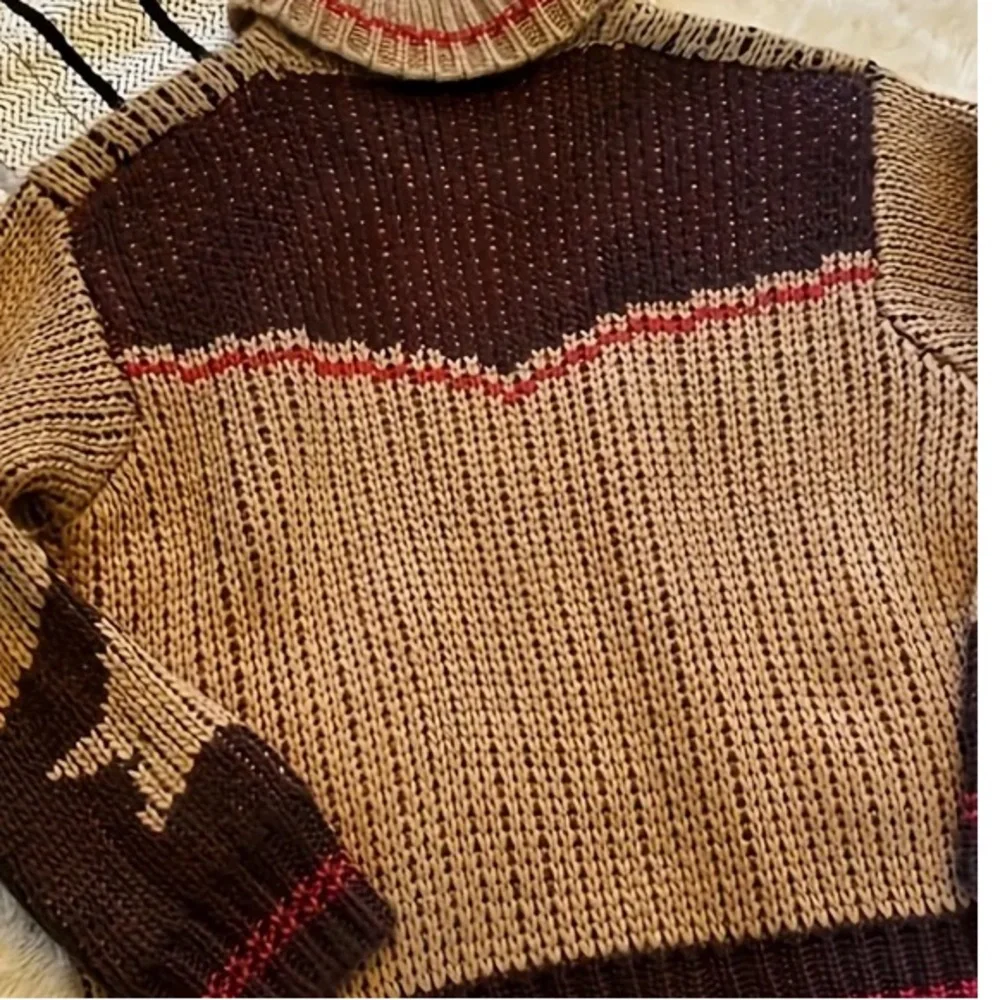 2 let! 🍁🪶Boho WESTERN Horse Pattern Knit Cardigan